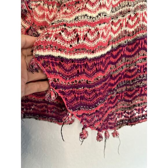 Anthropologie Moth Kasimira Open Knit Cardigan Pom Poms Pink Spring Lightweight - Picture 6 of 9